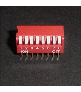 DIP Switch, 8 Position. Piano style