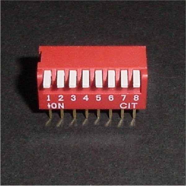 DIP Switch, 8 Position. Piano style