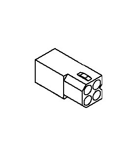 Connector, 4 pos Receptacle 2x2 .062